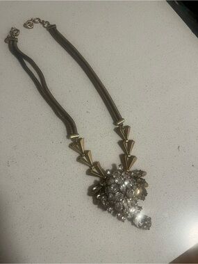 Statement Gold-Tone Crystal Cluster Necklace - Women Jewelry